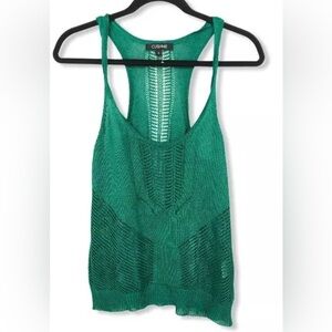 💚SOLD💚CUSHNIE Green Summer Knitted Crochet Tank BN sz L
